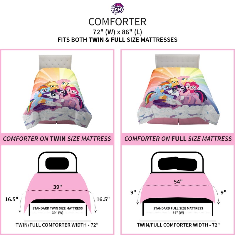 Franco Kids Bedding Super Soft Reversible Comforter, Twin/Full, My Little
