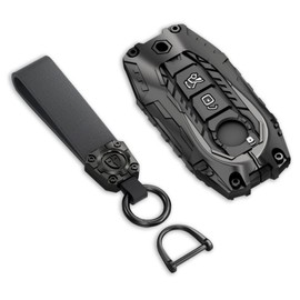 Cavlobe Zinc Alloy Key Fob Cover,Keychain,Full Protection Car Key Case for Benz 2020-2024 C S E G Class GLC AMG EQS EQE SL S350 S400 S450 S500 C200 C260 Smart Keyshell Accessories(NO.136 Black)