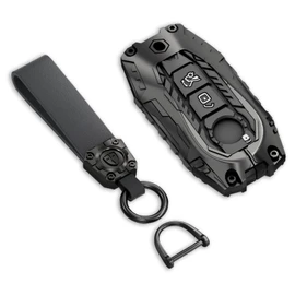 Cavlobe Zinc Alloy Key Fob Cover,Keychain,Full Protection Car Key Case for Benz 2020-2024 C S E G Class GLC AMG EQS EQE SL S350 S400 S450 S500 C200 C260 Smart Keyshell Accessories(NO.136 Black)