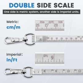 YJINGRUI 66ft/20M Oil Tank Gauging Tapes, Solid Wood Handle, Explosion Proof, Stainless Steel Oil Gauging Tape for Measuring Oil and Water Depth, Measuring Tape with 350g Brass Plumb Bob