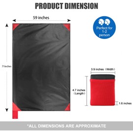 WUBAYI Mini Pocket Picnic Blanket Waterproof and Sandproof Beach Blanket Camping Hiking Travel Camping Picnic Mat 70 * 110cm Lightweight And Collapsible