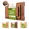 3 Packs Bamboo Cutting Board Set with Non Slip Feet