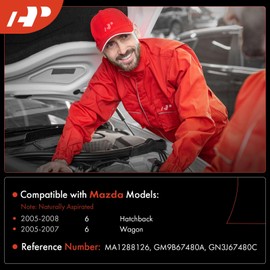 A-Premium Windshield Washer Reservoir Tank Assembly Compatible with Mazda 6 2005 2006 2007 2008 - with Pump & Cap & Fluid Level Sensor (For Naturally Aspirated Model)