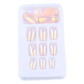 Mikinona 24pcs Shiny Fake Nails Glitter Assorted Full Cover Nail Stickers for Parties and Daily Stickers