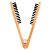Double Brush Comb, Professional Wooden Handle Hairdressing Comb Anti Static