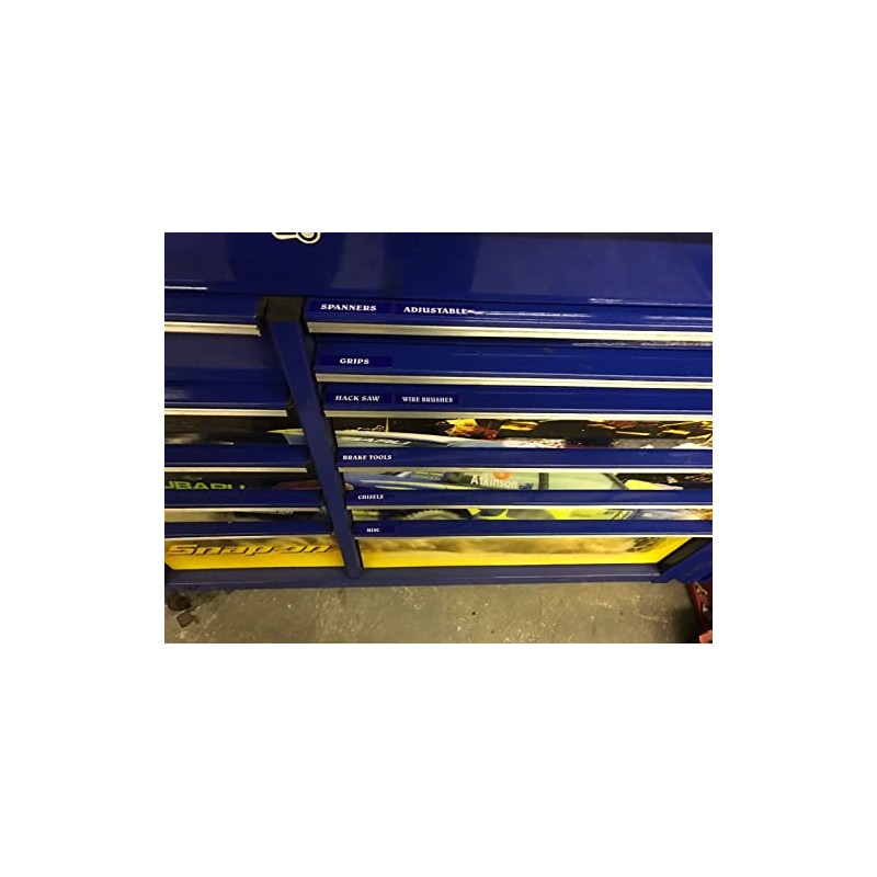 24 Toolbox Drawer Label Stickers Decals Organiser Black