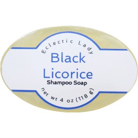 Eclectic Lady Black Licorice Shampoo Soap Bar with Pure Argan Oil, Silk Protein, Honey Protein and Extracts of Calendula Flower, Aloe, Carrageenan, Sunflower - 4 oz Bar