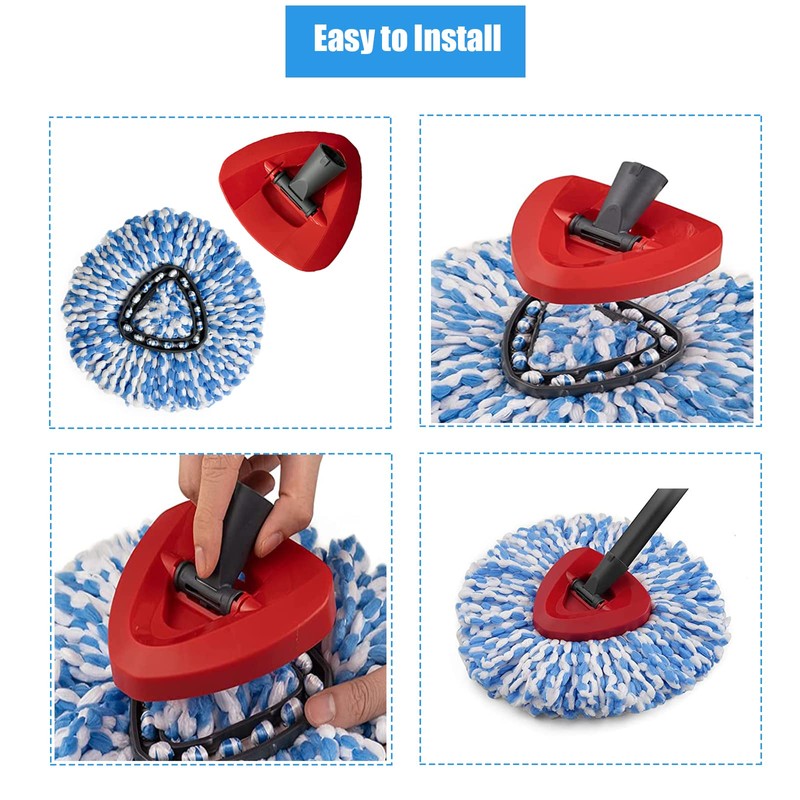 12 Packs Spin Mop Replacement Head, Only Fit for RinseClean