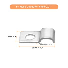 QUARKZMAN Pack of 20 Pipe Clamps Stainless Steel Fastening Clamp Hose Buckle Cable Clips Pipe Holder for Pipe Diameter 6 mm