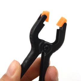 Set of 4 7cm High Quality Nylon Spring Clamps - Orange PE Adjustable Jaw - High Clamping Force for Woodworking, Crafts, Photo Studio and DIY Projects