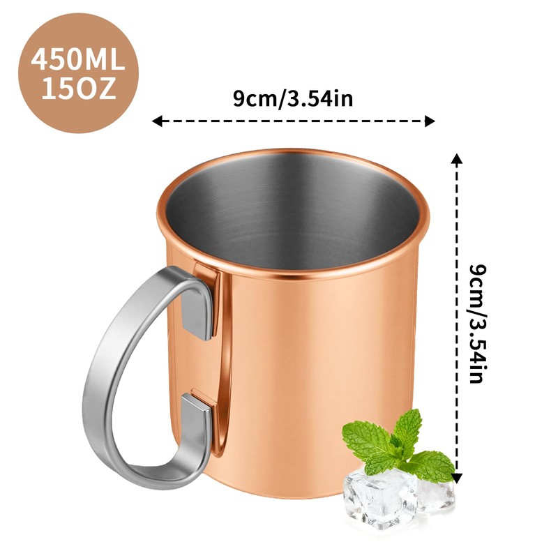 Moscow Mule Mugs Set of 4 15 oz Copper Mugs