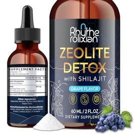 Rhytherolixian Zeolite Detox Drops – | Shilajit Mineral with Fulvic & Humic Acid | Liver & Gut Cleanse | Grape Flavor Liquid Supplement, 2 fl oz
