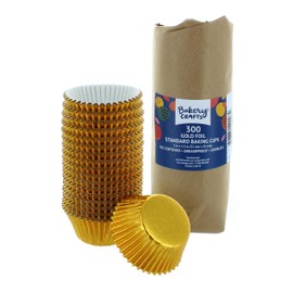 Bakery Crafts Gold Baking Cups, Premium Foil Cupcake Liners, 2" Muffin Cases, Holders - Extra Large Pack of 300