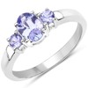 Bonyak Jewelry Genuine Oval Tanzanite Ring in Sterling Silver -