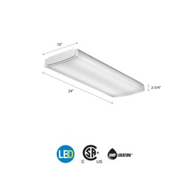 Lithonia Lighting LBL2 LP835 LED Curved Wraparound Ceiling Light, 2-Feet, 2000 Lumens, 3500K, White, 2-Foot