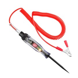 Mirhua 車用回路電圧テスター デジタル検電テスター ペン型コード付 DC3-48V 極性・導通確認タイプ 車用診断ツール 自動車整備ツール (DC3-48V)