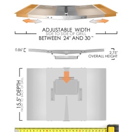 Stainless Steel Grease Tray with Catch Pan, Dyna Glo Grill Replacement Parts - Universal Drip Pan for 4/5 Burner Gas Models from Nexgrill, Charbroil, Expert Grill, BHG and More (24"-30")