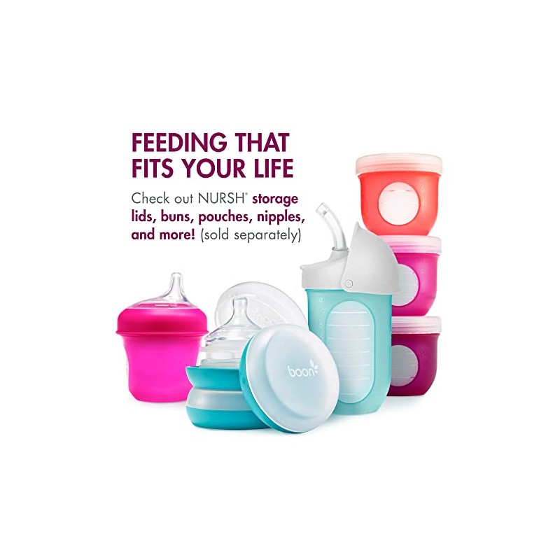 Boon Nursh Bottles - Silicone Baby Bottles Help Ease Colic