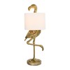 Creative Co-Op Resin Flamingo Table Lamp with Linen Shade, Gold