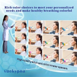 vuekypna vuekypna Spacer for Inhaler - Available in Child and Adult Sizes, Comes with Mask, Medical-Grade, Multi-Color Options, Ideal for Home, School, and Travel Use C Nessi OTC Spacer (Blue Children)
