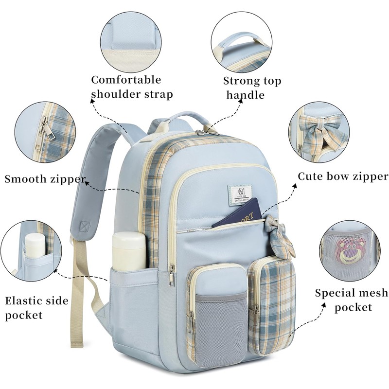 Mochila para niñas para escuela, adolescentes, bonita bolsa de libros