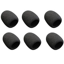 6 Pcs Microphone Mic Covers Foam Handled Mic Windscreen- Black Sponge Foam Microphone Windscreen Cover, for most Microphone
