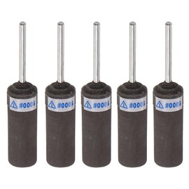 sourcing map 5pcs Abrasive Sandpaper Rolls 1000 Grit 2.35mm Shank Sanding Drums Sleeves Cylinder Grinding Head for Woodworking Glass Metal Polishing