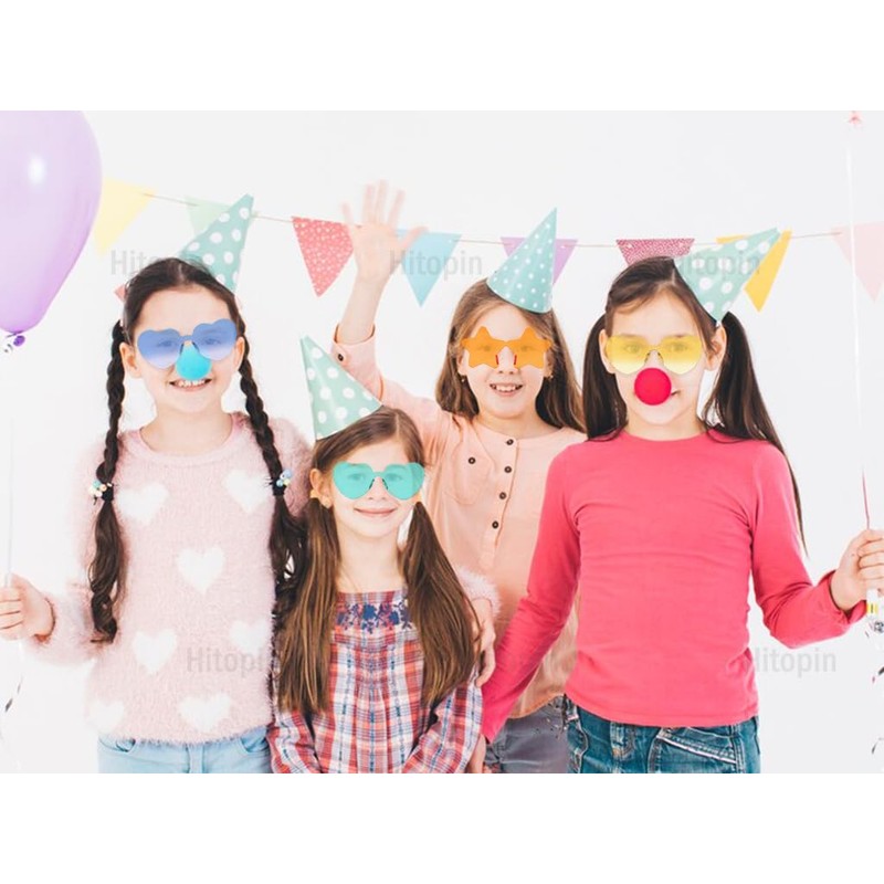 Hitopin 24 Pieces Heart Shaped Party Glasses, Rimless Hearts Sunglasses,