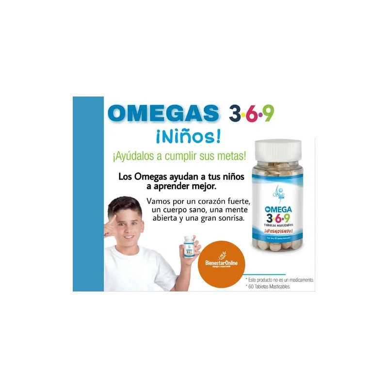 Omega 3-6-9 Para Niños 60 Tabletas 3 Acidos Shelo Nabel
