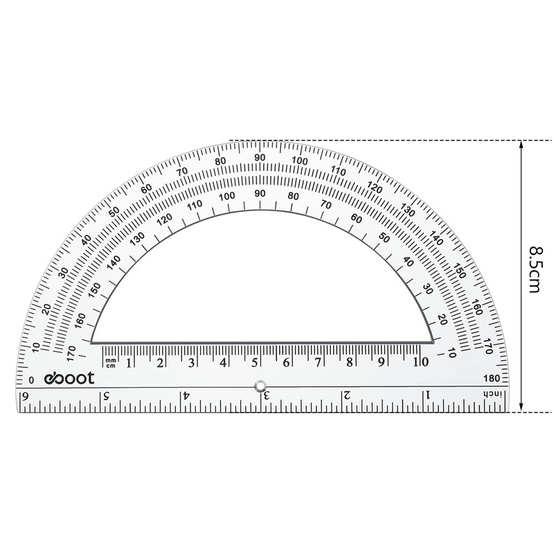 EBOOT 24 Pack Plastic Protractors Math Protractor 180 Degrees 6