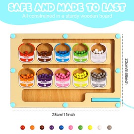 Magnetic Color and Number Maze Montessori Toys Classification Maze Toy Sorting & Counting Matching Game Wooden Magnet Board Puzzles 3+ Years Old Boys Girls