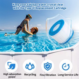 Holnunet 4PCS Hot Tub Filter Spa Filter Type VI Cartridge Compatible for Coleman SaluSpa Hot Tub Filters Replacements 90352E 58323E forLay-Z-Spa, Spa Filters Inflatable Hot Tub, Pool Filter Pump