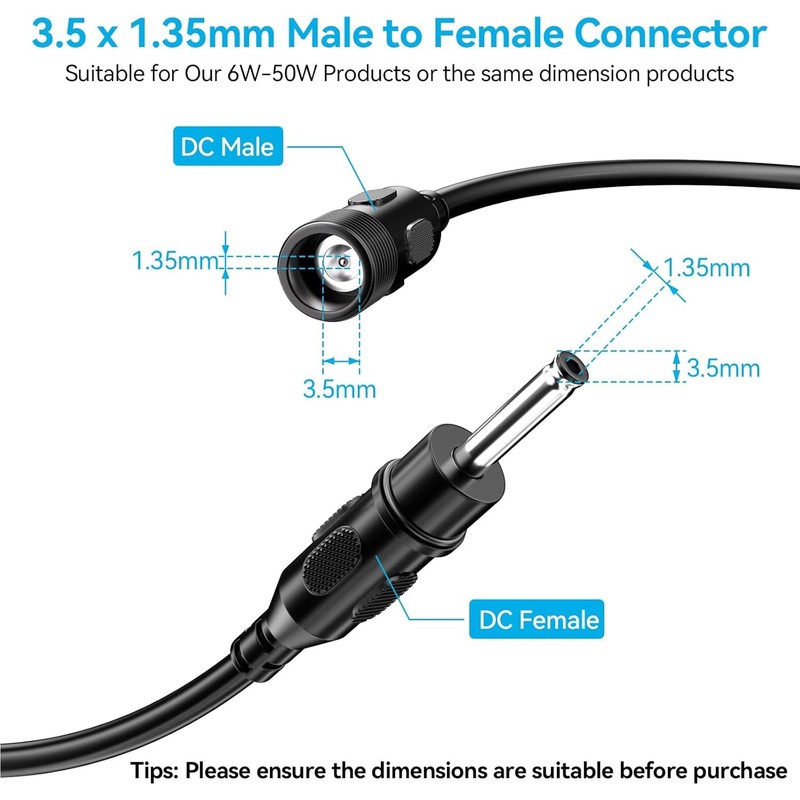 1 to 3 Extension 1-Pin Cord for Solar Water Fountain