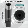 Bestwork 10 Spline Lug Nut Key, Dual-Reinforced 10 Spline Lug
