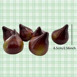 AERANCE 6 Pcs Fake Figs Artificial Fruit Faux Figs Lifelike Realistic Simulation Fig Decorative Fruit Model for Home Kitchen Cabinet Decoration Supermarket Display Photography Props