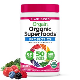 Does Not Apply Organic Greens Powder with 50 Superfoods, Probiotics, Vegan Berry Drink Mix