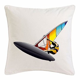 Reifen-Markt Microfibre Cushion Cover 40 x 40 cm Surfboard Surfboard Longboard Surfing Waves Beginner Shop White