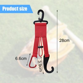 JDFHFGB Baseball Softball Gear Hanger,3 in 1 Dugout Organizer with Baseball Bat Holder,Glove Clip,Helmet Hook,Hanging Buckle Fence for Training Hiking Camping,Water Bottle Holder for Sport(Red)
