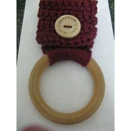 Kitchen Crochet Kitchen Towel Wood Ring Holder ~ **Gift Idea