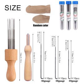 Doxiru Wool Felting Needle Tools, Wool Felting Tool Kit with 3 Sizes Felting Needles and 1/8 Needle Wooden Handle for Needle Felting Supplies Beginner or Professional