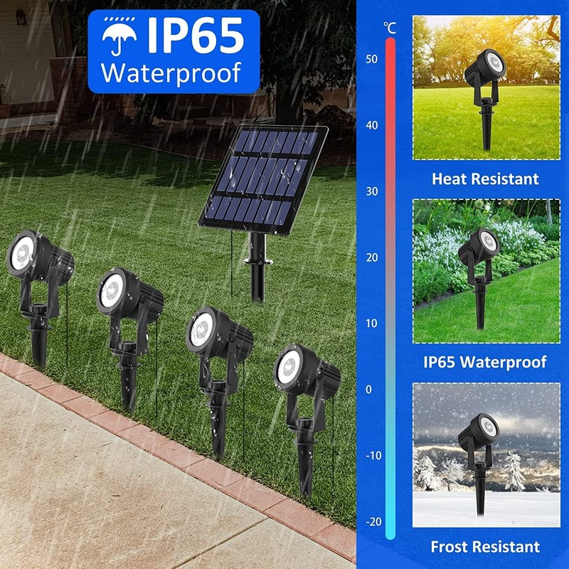 T-SUNUS Solar Garden Spotlight White Outdoor, 4-in-1 Solar Spot Lights