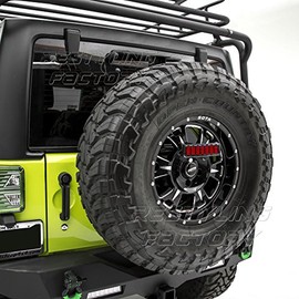 Restyling Factory 07-17 Jeep JK Wrangler Smoke 3rd Brake LED light w/Rear Spare Tire Bracket Mount (Black/Smoke)