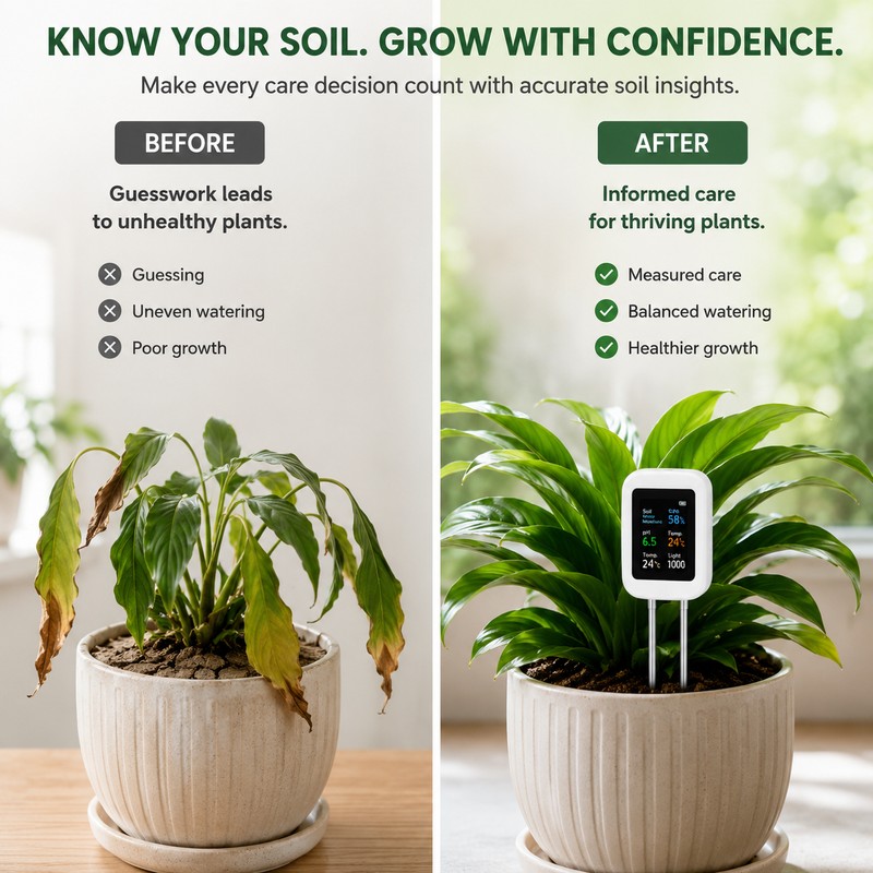 Digital Soil Meter for Plant Care – Moisture, pH, Fertility