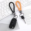 Apausvcm 2Pcs Braided Leather Keychain, Handwoven Keyring Straps for Men
