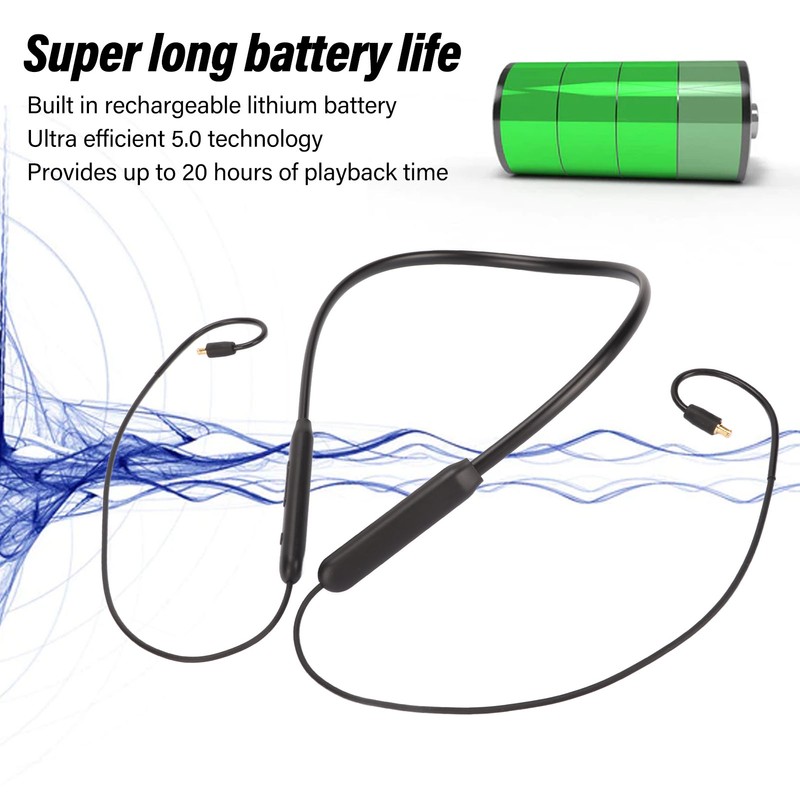 Bluetooth Earphone Wireless Upgrade Cable with Mic and Controller for