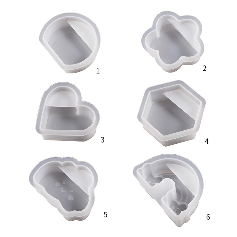 Business Card Organizer Storage Silicone Mold Clouds Hexagon Heart Card