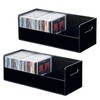 MyGift Modern Premium Black Acrylic Stackable CD Holder Racks with
