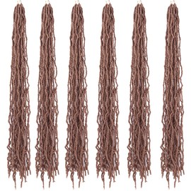 36 Inch New Faux Locs Crochet Braids Hair 6 Packs Super Long Goddess Locs Crochet Hair Curly Wavy Soft Locs Braiding Hair for Women Pre-looped Synthetic Afro Roots Braid Collection Extended (27#, 36 INCH (6 PACKS))