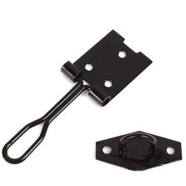 Merriway® BH01747 Hasp and Wire Staple, 75mm (3 inch)- Black Japanned