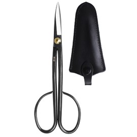 KAKURI Ashinaga Bonsai Scissors Made in Japan 8", Japanese Carbon Steel Blade, Long Handle Bonsai Shears for Precision Pruning and Trimming
